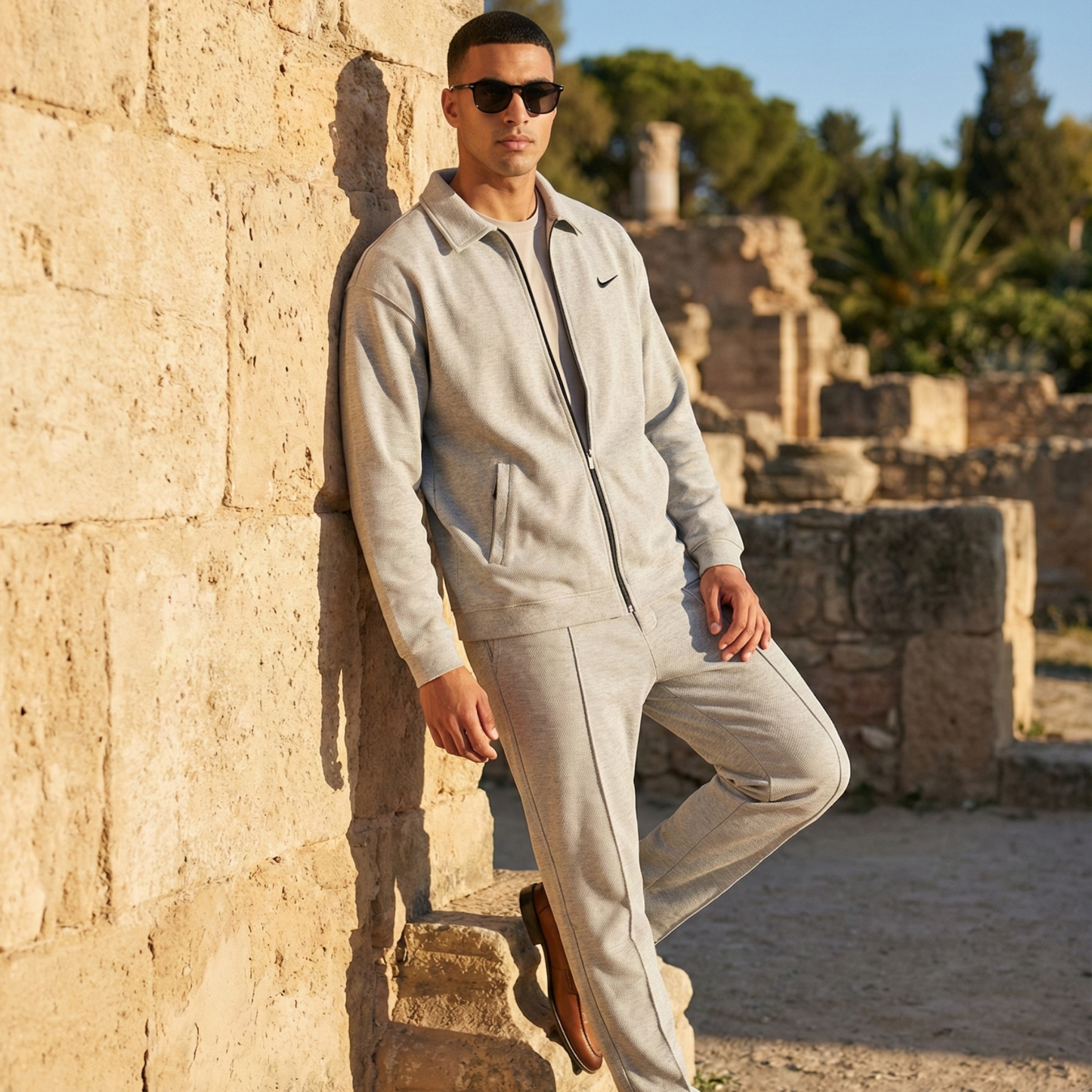 Ensemble Signature Piqué - Veste Col Polo & Pantalon Ajusté