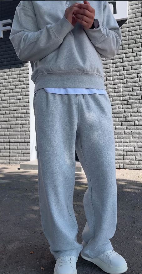 Ensemble Molletonné Premium – Sweat Zip + Pantalon (Gris / Noir)