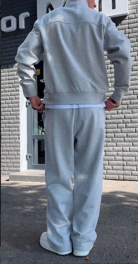 Ensemble Molletonné Premium – Sweat Zip + Pantalon (Gris / Noir)